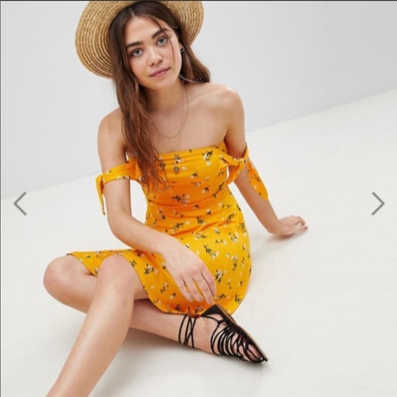 ASOS Dresses & Skirts - ASOS floral off-the-shoulder skater dress NWT